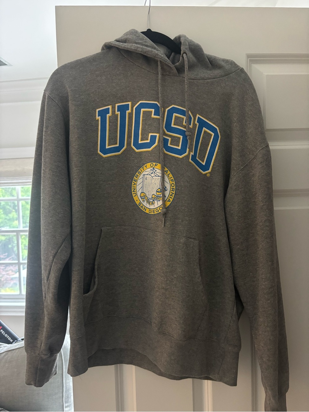 Blue 84 UCSD Gray Hooded Sweatshirt with Blue and Gold Logo